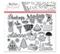 Aladine - Stampo Bullet Clear SAISONS - Tabla de sellos de espuma, Huella de silicona - Ideal para Bullet Journal, Scrapbooking, Cuadernos - Loisirs Créatives DIY