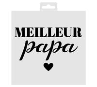 Aladine - Stencil Best Papa 19 x 19 cm - Stencil para decoración de todas las superficies - Stencil fieltro, pintura, aerógrafo, homenaje al mejor papa - 81235