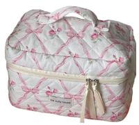 Alafime Y2K Indie Cutecore - Bolsa organizadora acolchada con estampado de lazo floral para mujer, Rosado, L