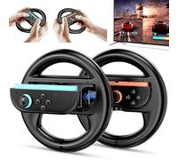 ALAFLY 2 Pack Volantes Compatible con Nintendo Switch 2 para Mario Kart, Ergonómico Juego de Carreras Ruedas para Joy-Cons, Cómodo Agarre & Manipulación Flexible, Negro