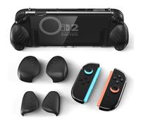 ALAFLY for Nintendo Switch 2 Protective Case with Joy-Con Ergonomic Grip(3 Pairs), Split Type PC Slim Clear Hard Cover Protector Shell Accessories Kit for Comfort and Handheld Gaming