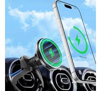 ALAFLY Qi2-15W Soporte Movil Coche Magnético Cargador para Mercedes Benz A/B/C/E/V/G/Class & Audi A1/A3/A3 [Ventilación Redonda], Carga Rápida Compatible con Magsafe iPhone 17 16 15 14 13 12 Serie