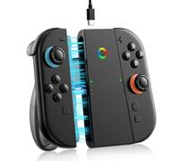 ALAFLY Soporte de Carga para Nintendo Switch 2 para Joy-Con [Juega Mientras se Carga] Cargador Portátil con Indicadores Mando para Joy Con de Switch2, Negro Translúcido