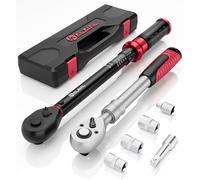 ALAIAL Llave Dinamométrica 1/2'', 7 Piezas 20-220Nm Llave Dinamométrica Set, Alta Precisión ±3% con Trinquete Telescópica, Extensión, 1/2"-3/8" Adaptador, 3 Tomas(17/19/21mm) para Moto, Coche, Camión