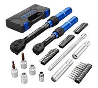 ALAIAL Llave Dinamométrica 1/4" & 3/8", 3-25Nm, 5-60Nm Torque Wrench Set | 50 Piezas para Bicicleta y Coche , Precisión ±3% con 250mm Barra de Extensión, Vasos de Bujía, Bits, Vasos