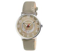 Alain Miller - Reloj analógico para hombre, color gris, fecha, imitación de piel, cuarzo, gris