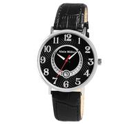 Alain Miller - Reloj analógico para hombre, negro, fecha, piel sintética, cuarzo, Negro