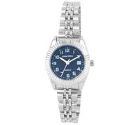 Alain Miller - Reloj clásico para mujer, analógico, acero inoxidable, cuarzo, color azul y plateado, azul
