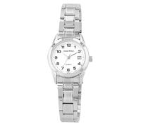 Alain Miller - Reloj clásico para mujer, color blanco, plata, analógico, fecha, acero inoxidable, cuarzo, Blanco