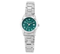 Alain Miller Reloj clásico para mujer, verde, plata, analógico, fecha, acero inoxidable, cuarzo, verde