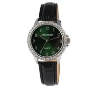 Alain Miller Reloj de mujer de piel sintética en color negro, en una longitud de 22 cm, diseño clásico para cualquier mujer