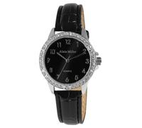 Alain Miller Reloj de mujer de piel sintética en color negro, en una longitud de 22 cm, diseño clásico para cualquier mujer