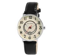 Alain Miller - Reloj Pulsera Analógico para Hombre, Color Beige, Negro, Fecha, Imitación de Piel, Cuarzo, Beige
