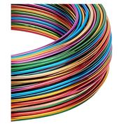 Alambre Aluminio Alambre de aluminio multicolor for joyería, calibre 15, 136 pies, degradado, for abalorios, dorado, verde, rojo, morado y azul.
