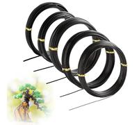 Alambre Bonsai Alambre para Manualidades Kit Bonsai Principiantes de 5 Tamanos de Alambre de Bonsai de Aluminio Anodizado-1,0 mm, 1,5 mm, 2,0 mm, 2,5 mm, 3,0 mm (50 Metros Total,5 Tamanos,Negro)