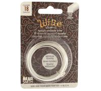 Alambre cuadrado para manualidades The Beadsmith - Alambre para abalorios de temple medio, color plateado, calibre 18, 4 yardas