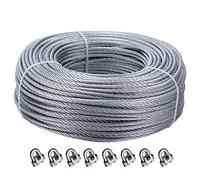 Alambre de acero inoxidable, Cable de acero inoxidable for aeronaves, 7 x 7 hilos, 1/8 de pulgada, for barandilla de terraza exterior, varios tamaños(100M/328ft)