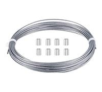 Alambre de acero inoxidable, Cable de acero inoxidable for aviación, 7 x 7 hilos, 1,5 mm, color plateado, 100 m o 200 m(100M/328ft)