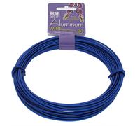 Alambre de aluminio anodizado The Beadsmith - Calibre 12 - 39 pies - Color azul - Alambre flexible para manualidades utilizado para hacer joyas,