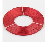 Alambre de aluminio de 4 m (1 unidad), 5 mm x 1 mm, for manualidades, proyectos de bricolaje, joyería y escultura.(Red)