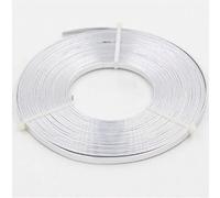 Alambre de aluminio de 4M, alambre artesanal de 5mm x 1mm for proyectos de bricolaje, fabricación de joyas, escultura(Silver)
