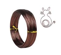 Alambre de aluminio de calibre 18 de 1 mm, alambre de metal flexible de 165 pies para esculpir, modelado de bicicleta, fabricación de joyas, tejido de alambre y envoltura (bronce)