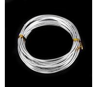 Alambre de aluminio para hacer joyas, rollo de 5 m, calibre 18G/1 mm a 9G/3 mm, alambre flexible plateado para manualidades, pulseras, cuentas y proyectos de arte (calibre 12, 0.0 mm)