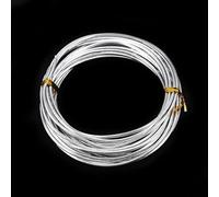 Alambre de aluminio para hacer joyas, rollo de 5 m, calibre 18G/1 mm a 9G/3 mm, alambre flexible plateado para manualidades, pulseras, cuentas y proyectos de arte (calibre 18 1.0 mm)