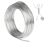 Alambre de aluminio para manualidades, calibre 9, 3 mm de grosor, 50 pies, alambre de metal flexible para modelar bicicletas, esqueleto, manualidades, fabricación floral, fabricación de joyas, tejido