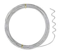 Alambre de aluminio plateado para manualidades (15 m), alambre flexible y flexible de 3 mm, Capa exterior de plástico, alambre para anillos, joyas, esculturas de bricolaje, modelado de esqueletos