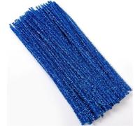 Alambre De Chenillas 20/50/1000 Uds DIY chico creativo de chenilla palos vástago limpiador de tuberías accesorios de artesanía a mano(Tinsel Blue,20pcs)