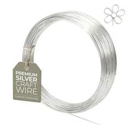 Alambre De Cobre Chapado Plata 0,4 mm (26 Ga) x 20 m - Antideslustre Para Bisutería, Escultura, Envolver, Manualidades Y DIY