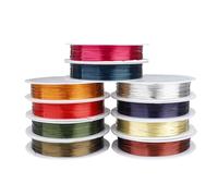 Alambre de cobre colorido para creación de joyas, 26 calibre hilo flexible y flexible, resistente al deslustramiento, kit de Wire Wrapping DIY, 10 colores 0,4 mm