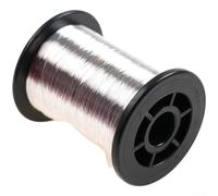 Alambre de cobre de 0,1 mm para atar moscas, envoltura de gancho de construcción de cuerpo de ninfa y cableado fino para manualidades en proyectos de pesca (plateado)