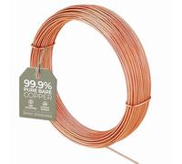 Alambre de cobre desnudo para manualidades, calibre 12 de 2 mm, 5 m, alambre para esculpir, hacer flores artesanales, fabricación de joyas, tejido y envoltura de alambre, alambre de cobre