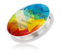 Alambre de cobre lacado, 25 m, para hacer joyas, manualidades, color plateado