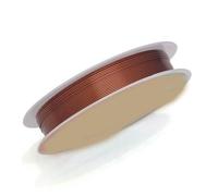 Alambre de cobre resistente al color para pulseras, collares, joyería y accesorios DIY. Disponible en 0,2/0,25/0,3/0,5/0,6/0,7/1,0 mm. HK018-Coffee-0,2mm - 25 metros.