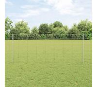 Alambre de conejo para roedores de aves de corral, valla con postes plateados, 1 x 50 m, acero, para corderos, cerdos, cabras, aves de corral, perros, versátiles