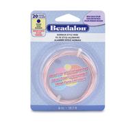 Alambre de estilo alem?n Beadalon para hacer joyas, redondo, chapado en plata, color oro rosa, calibre 20, 19,7 pies
