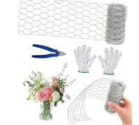Alambre de gallinero para arreglos florales para reforzar cercas de alambre de gallinero Cortador de cerca de mallas galvanizadas hexagonales para arreglos florales