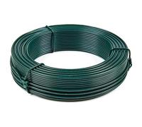 Alambre de hierro plastificado verde Ø2,7 mm rollo 100 m alambre de metal recubierto PVC alambre tensión valla, jardín, bricolaje