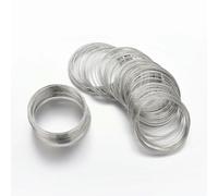 Alambre de joyería, 1 Juego de alambre cuentas acero al carbono for apilar pulseras, brazaletes, joyería DIY, alrededor 100 círculos(Steel Color,5.5cm-100 circles)