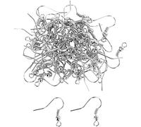 Alambre de oreja francesa, 18 mm, chapado en plata, SP, 100 unidades