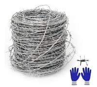 Alambre de púas de 1,6 mm x 10 m, 4 puntos de alambre de púas, fuerte y flexible para balcón, jardín o artesanía, 10 metros de bate de béisbol o artesanía