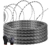 Alambre de púas de doble bobina, alambre de valla de acero galvanizado de 10 m para granjas, jardines, protección de ganado y resistente al óxido