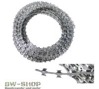 ALAMBRE DE PÚAS DEL EJÉRCITO ALEMÁN 50m ALAMBRE NATO METAL GALVANIZADO BW ALA...