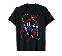Alambre de púas enredado rojo blanco y azul USA Camiseta