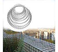 Alambre de púas galvanizado para cercas de Seguridad - Protección antirrobo para prisiones, Alambre de Acero Plateado Duradero, 45 cm de Altura, 45 m de Longitud para Defensa de Jardines y p