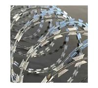 Alambre de púas galvanizado, Rollo de Cerca de Doble Espiral de 45 cm, bobinas de Red delimitadora Estirada de 90 m, Alambre de Seguridad Duradero para protección agrícola y perimetral.