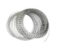 Alambre de púas galvanizado - Rollo de Cerca en Espiral de 90 m para protección de Jardines Exteriores, Red delimitadora de Acero Inoxidable, 45 cm de Altura, solución de cercado de segurida